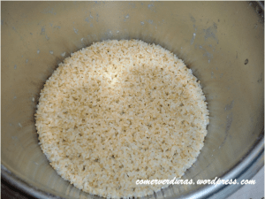 Arroz integral cocido